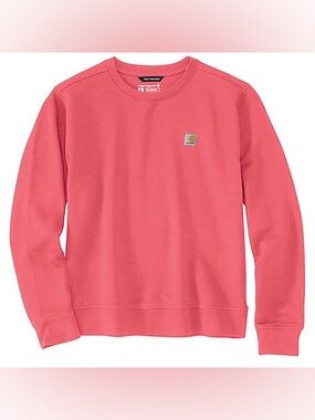 NEW Carhartt TENCEL Relaxed Fit French Terry Crew Neck Sweatshirt in Pink Salmon